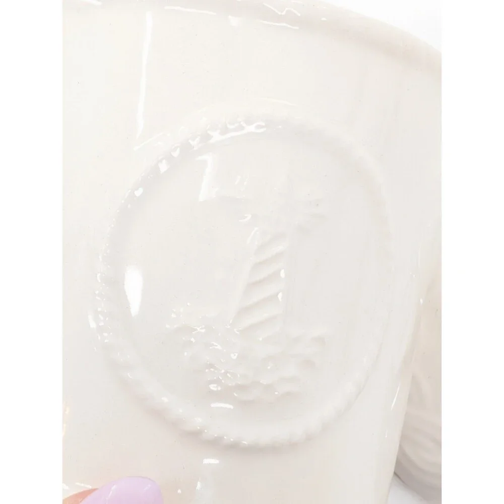 American Atelier at Home Nautical White Lighthouse Sugar Bowl Canister Stoneware